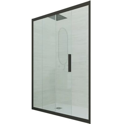 Puerta de ducha negra mate 160cm - Forte - Reversible Puerta de ducha negra mate 160cm - Forte - Reversible