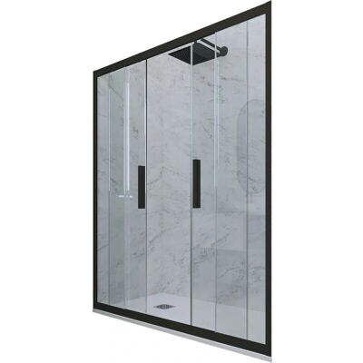 Forte - Puerta de ducha corredera reversible 140cm - Vidrio y PVC Forte - Puerta de ducha corredera reversible 140cm - Vidrio y PVC