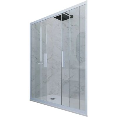Forte - Puerta de ducha reversible 150cm - Vidrio y PVC Forte - Puerta de ducha reversible 150cm - Vidrio y PVC