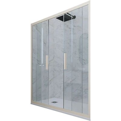 Forte - Puerta de ducha reversible 160cm - Vidrio y PVC Forte - Puerta de ducha reversible 160cm - Vidrio y PVC