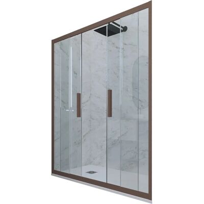 Forte - Puerta de ducha de PVC Chocolate reversible 160cm - Tipo de ducha Forte - Puerta de ducha de PVC Chocolate reversible 160cm - Tipo de ducha