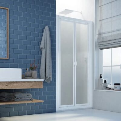 Forte - Puerta de ducha acrílica blanca - 100cm x 185-190cm - Italia Forte - Puerta de ducha acrílica blanca - 100cm x 185-190cm - Italia