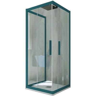 Forte - Mampara de ducha reversible 3 lados 70x100x70cm Verde Forte - Mampara de ducha reversible 3 lados 70x100x70cm Verde