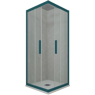 FORTE - Mampara de ducha 120x120cm reversible - Vidrio transparente FORTE - Mampara de ducha 120x120cm reversible - Vidrio transparente