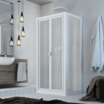 Forte - Mampara de ducha blanca 3 lados 70x90x70cm - Mampara de ducha Forte - Mampara de ducha blanca 3 lados 70x90x70cm - Mampara de ducha