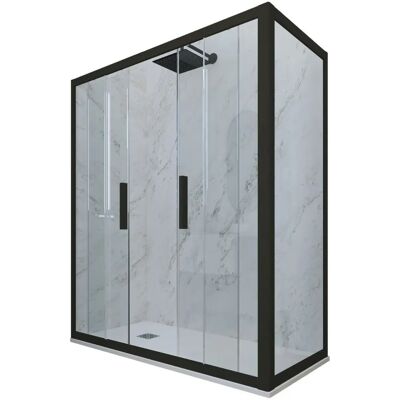 FORTE - Mampara de ducha reversible negro mate 90x150cm - Tipo de ducha FORTE - Mampara de ducha reversible negro mate 90x150cm - Tipo de ducha