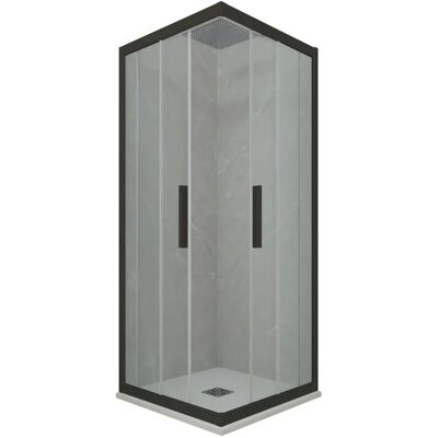 FORTE - Mampara de ducha reversible 75x90cm - Cristal & PVC FORTE - Mampara de ducha reversible 75x90cm - Cristal & PVC