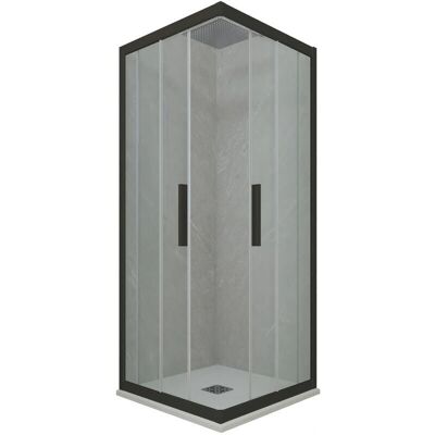 FORTE - Mampara de ducha reversible 110x110cm Negra - Tipo de ducha FORTE - Mampara de ducha reversible 110x110cm Negra - Tipo de ducha