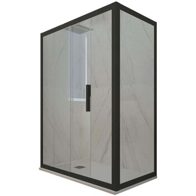 FORTE - Cabina de ducha corredera reversible 70x140cm - Cristal y PVC FORTE - Cabina de ducha corredera reversible 70x140cm - Cristal y PVC
