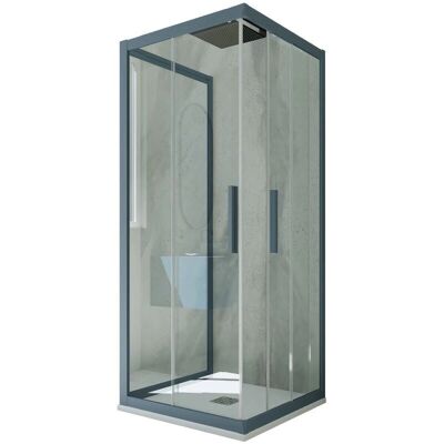 Forte Reversible Mampara de ducha 3 lados Azul Marino 90x90x90cm Forte Reversible Mampara de ducha 3 lados Azul Marino 90x90x90cm