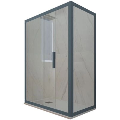 FORTE Mampara de ducha corredera 75x100 cm - Vidrio transparente FORTE Mampara de ducha corredera 75x100 cm - Vidrio transparente