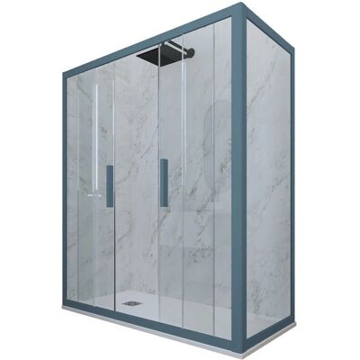 FORTE - Mampara de ducha 80x160 azul marino - Mampara de ducha FORTE - Mampara de ducha 80x160 azul marino - Mampara de ducha