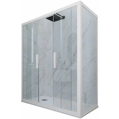 Forte Mampara de ducha blanca mate 75x150cm reversible - Mampara de ducha Forte Mampara de ducha blanca mate 75x150cm reversible - Mampara de ducha