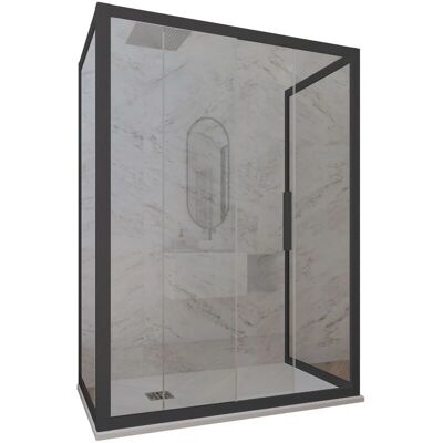 Forte Deco Trio - Mampara de ducha reversible de 6mm de vidrio Forte Deco Trio - Mampara de ducha reversible de 6mm de vidrio