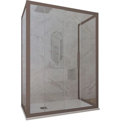 Forte - Mampara de ducha 3 lados PVC 90x160x90cm reversible Forte - Mampara de ducha 3 lados PVC 90x160x90cm reversible