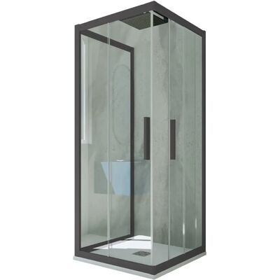 Forte - Mampara de ducha 3 lados reversible 90x120x90cm - Mampara de ducha Forte - Mampara de ducha 3 lados reversible 90x120x90cm - Mampara de ducha