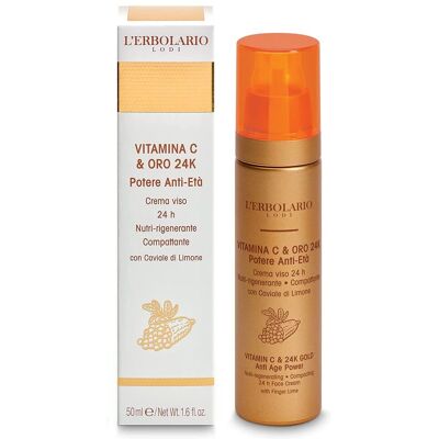 L'Erbolario Vitamin C & Gold 24K Gesichtscreme - Strahlend & Feuchtigkeitsspendend L'Erbolario Vitamin C & Gold 24K Gesichtscreme - Strahlend & Feuchtigkeitsspendend