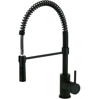 Pollini Acqua Design - Grifo de cocina de latón negro mate con doble chorro - 1594TB Pollini Acqua Design - Grifo de cocina de latón negro mate con doble chorro - 1594TB