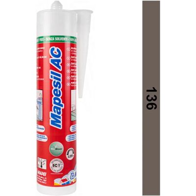 Mapesil AC 136 Fango - Tmel silikonový - Voděodolný, Odolný proti plísním Mapesil AC 136 Fango - Tmel silikonový - Voděodolný, Odolný proti plísním