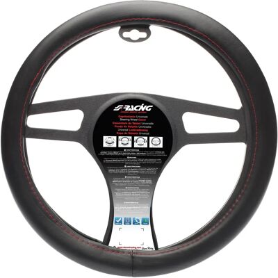Simoni Racing Leather Steering Wheel Cover - 37-39cm - Black + Red - Steering Wheel Cover Simoni Racing Leather Steering Wheel Cover - 37-39cm - Black + Red - Steering Wheel Cover