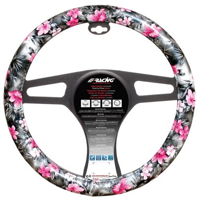 Housse de Volant Fleurie Simoni Racing - 37-39cm - Noir / Rose - Universel Housse de Volant Fleurie Simoni Racing - 37-39cm - Noir / Rose - Universel