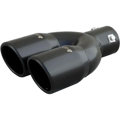 Simoni Racing Exhaust Tip Double Round/Angled Stainless Steel - 76xL230mm - 58mm Mounting - Sporty Look Simoni Racing Exhaust Tip Double Round/Angled Stainless Steel - 76xL230mm - 58mm Mounting - Sporty Look