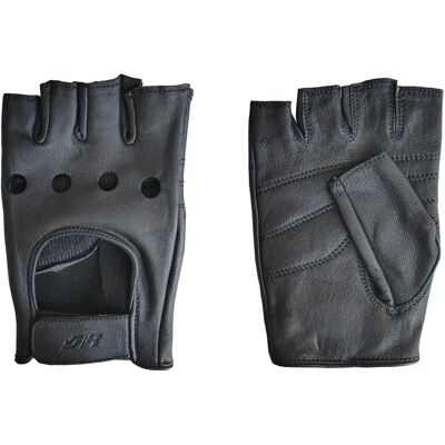 Simoni Racing Svarta Läder Fingerlösa Handskar XL - Handskar Simoni Racing Svarta Läder Fingerlösa Handskar XL - Handskar