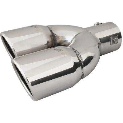 Embout d'échappement Simoni Racing Double Gauche Inox - 220x70mm - Fixation 58mm - Look sportif Embout d'échappement Simoni Racing Double Gauche Inox - 220x70mm - Fixation 58mm - Look sportif