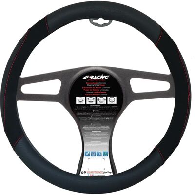Funda de volante de eco-cuero negro Simoni Racing - 37-39cm Funda de volante de eco-cuero negro Simoni Racing - 37-39cm