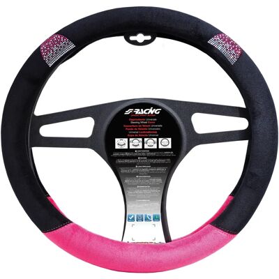 Funda de Volante Simoni Racing Pussycat - 37-39cm - Negro/Rosa - Funda de Volante Funda de Volante Simoni Racing Pussycat - 37-39cm - Negro/Rosa - Funda de Volante