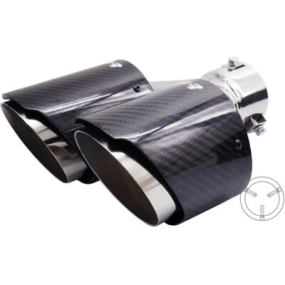 Simoni Racing - Cola de escape doble derecha redonda/inclinada - Exhaust tailpipe Simoni Racing - Cola de escape doble derecha redonda/inclinada - Exhaust tailpipe