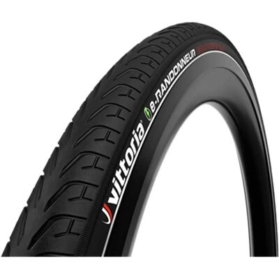 Vittoria e-Randonneur G2.0 Landevejsslange - 700c 40mm Fuldt Sort Vittoria e-Randonneur G2.0 Landevejsslange - 700c 40mm Fuldt Sort