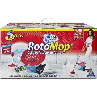 SuperFive Mocio Rotante in Microfibra - Strumento di Pulizia Multi-superficie SuperFive Mocio Rotante in Microfibra - Strumento di Pulizia Multi-superficie