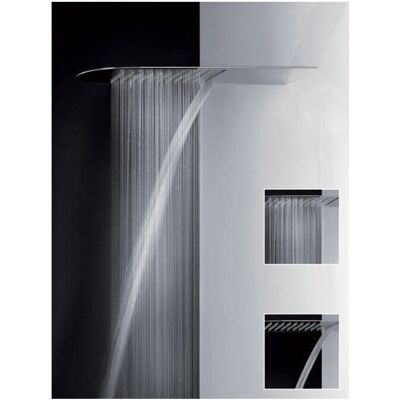 Gessi Tremillimetri - Cabezal de ducha mural con lluvia y cascada - 195mm x 400mm - Tipo de ducha Gessi Tremillimetri - Cabezal de ducha mural con lluvia y cascada - 195mm x 400mm - Tipo de ducha