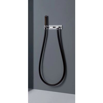 GESSI Water Tube Kneipp - Fertigmontageset für schwarze Schlauch mit Holz-Brause - Kaltwasser-Ventil GESSI Water Tube Kneipp - Fertigmontageset für schwarze Schlauch mit Holz-Brause - Kaltwasser-Ventil