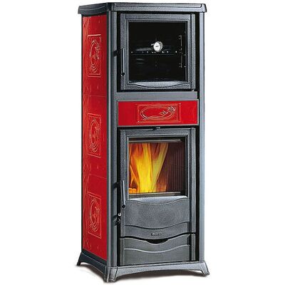Stufa a legna Nordica Rossella Plus Forno EVO - Bordeaux Stufa a legna Nordica Rossella Plus Forno EVO - Bordeaux