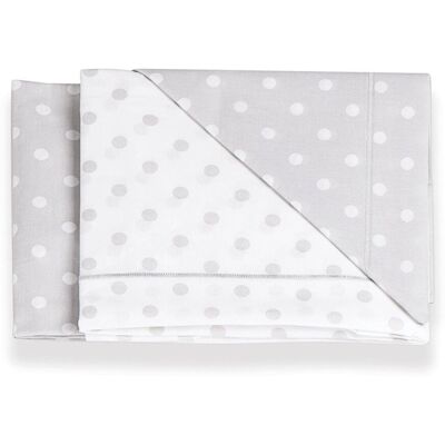 Italbaby Grey Polka Dot Fitted Sheet Set - Bedding Set Italbaby Grey Polka Dot Fitted Sheet Set - Bedding Set