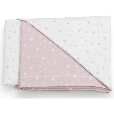 Conjunto de 3 sábanas estrellas rosas Italbaby - Ropa de cama Conjunto de 3 sábanas estrellas rosas Italbaby - Ropa de cama