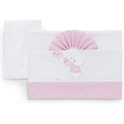 Set di lenzuola rosa con orso - 3 pezzi Set di lenzuola rosa con orso - 3 pezzi