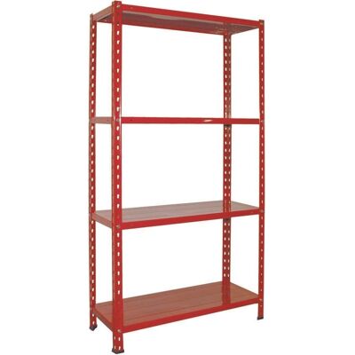 BRIXO Estantería metálica H150 4 estantes - Carga 40kg - Rojo BRIXO Estantería metálica H150 4 estantes - Carga 40kg - Rojo