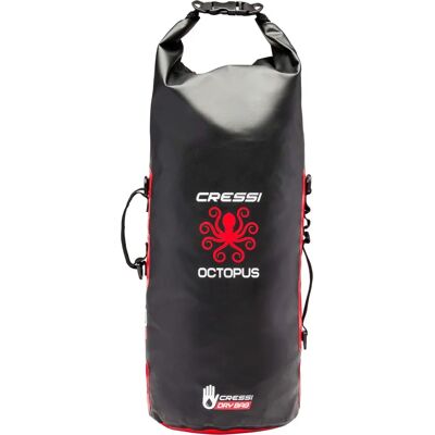 Cressi Octopus Dry Backpack - Waterproof Bag/Backpack, Black / Red, 30 L Cressi Octopus Dry Backpack - Waterproof Bag/Backpack, Black / Red, 30 L