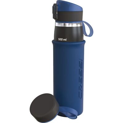 Bouteille d'eau Cressi Tisk 500ml - Bouteille thermique en acier inoxydable avec protection en silicone souple Bouteille d'eau Cressi Tisk 500ml - Bouteille thermique en acier inoxydable avec protection en silicone souple
