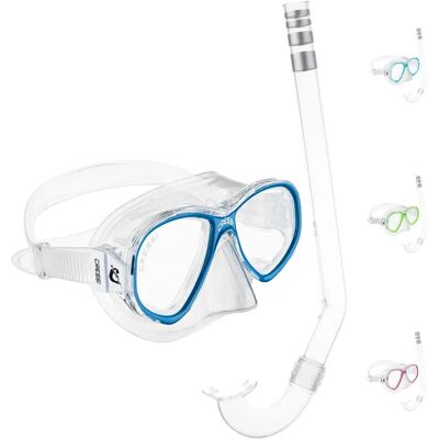 Cressi Perla Jr Snorkeling & Apnea - Combo Set Mask & Snorkel - Blue Cressi Perla Jr Snorkeling & Apnea - Combo Set Mask & Snorkel - Blue