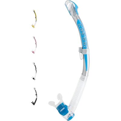 Tuba de plongée Cressi Corfu - Déflecteur anti-éclaboussures, Bouche en silicone anatomique, Fixation rapide de masque Tuba de plongée Cressi Corfu - Déflecteur anti-éclaboussures, Bouche en silicone anatomique, Fixation rapide de masque