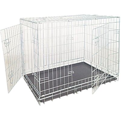 Croci Pet Carrier - Foldable Zinc-Coated Metal - Secure Doors - Adult & Puppy Croci Pet Carrier - Foldable Zinc-Coated Metal - Secure Doors - Adult & Puppy