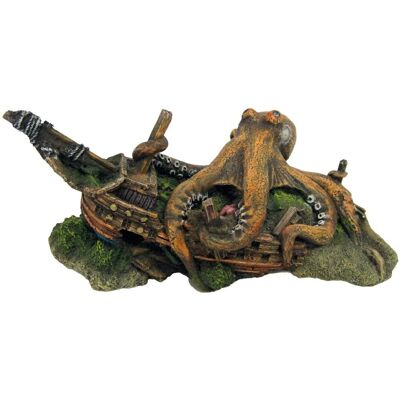 Amtra Relitto med bläckfisk 22cm akvariedekoration Amtra Relitto med bläckfisk 22cm akvariedekoration