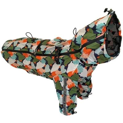 Croci Waterproof Dog Raincoat - 50cm - Green, Gray, Orange, White Croci Waterproof Dog Raincoat - 50cm - Green, Gray, Orange, White