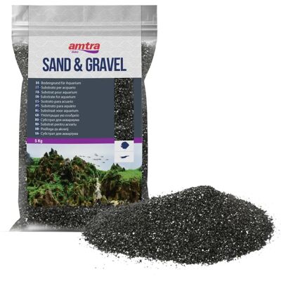 Amtra Black Aquarium Sand - Fine, 5kg Amtra Black Aquarium Sand - Fine, 5kg