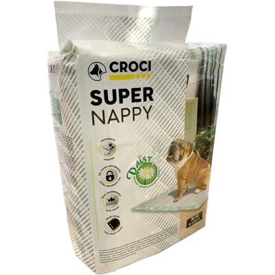 Croci SuperNappy Daisy 84x57 cm - Hondentoiletmatten - 240 stuks Croci SuperNappy Daisy 84x57 cm - Hondentoiletmatten - 240 stuks