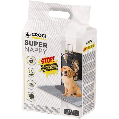 Croci Super Nappy Hondentrainingsmat - Absorberend, Geurcontrole - 84x57cm Croci Super Nappy Hondentrainingsmat - Absorberend, Geurcontrole - 84x57cm